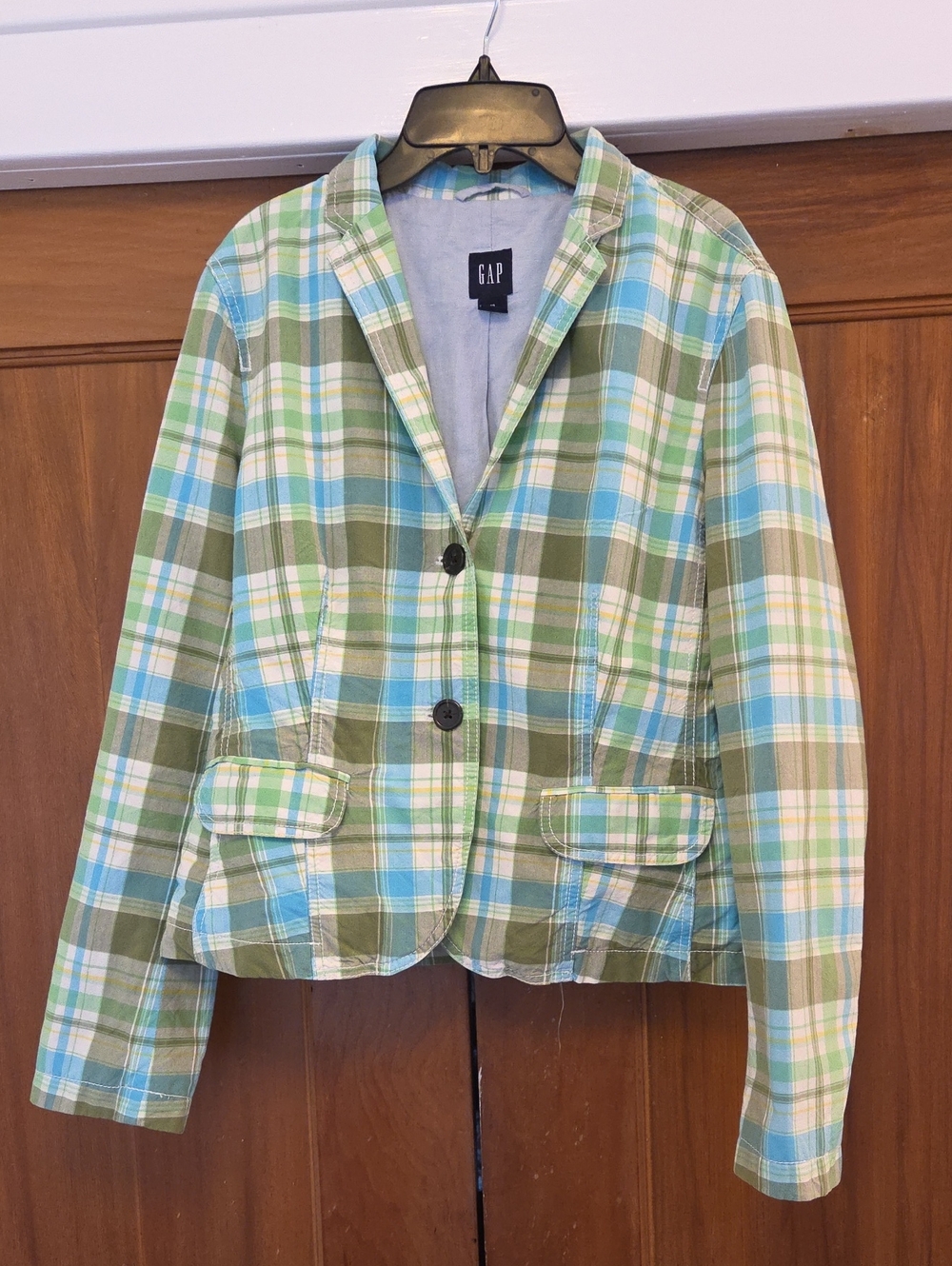 GAP Blue and Green Plaid Sport Coat blazer